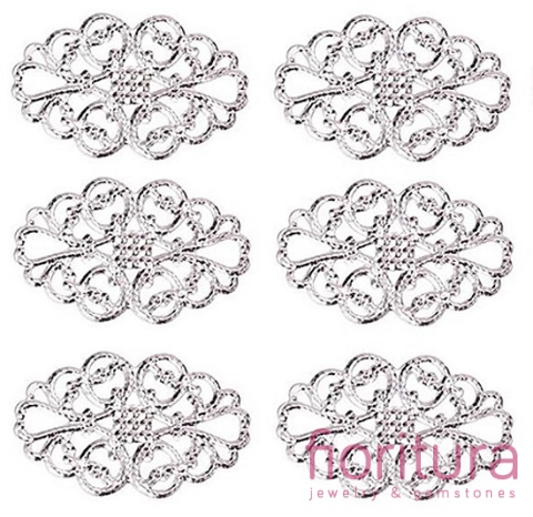 BAZA, ŁĄCZNIK,ZAWIESZKA FILIGRAN 31x20x0,5MM KOLOR STARE SREBRO