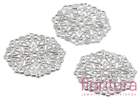 BAZA, ŁĄCZNIK,ZAWIESZKA FILIGRAN 35x35MM KOLOR STARE SREBRO