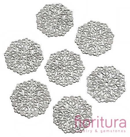 BAZA, ŁĄCZNIK,ZAWIESZKA FILIGRAN 35x35MM KOLOR STARE SREBRO