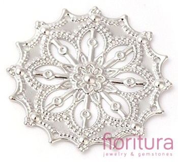 BAZA, ŁĄCZNIK,ZAWIESZKA FILIGRAN KWIAT 34x34x1MM KOLOR PLATYNA