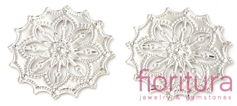 BAZA, ŁĄCZNIK,ZAWIESZKA FILIGRAN KWIAT 34x34x1MM KOLOR PLATYNA