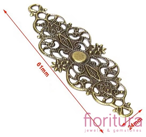 BAZA, ŁĄCZNIK,ZAWIESZKA FILIGRAN MARKIZA 61x24x1MM KOLOR STARE ZŁOTO 