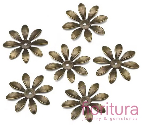 BAZA, ŁĄCZNIK,ZAWIESZKA, NAKŁADKA FILIGRAN KWIAT 30x2MM KOLOR STARE ZŁOTO 