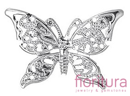 BAZA, ŁĄCZNIK,ZAWIESZKA FILIGRAN MOTYL 37,5x26,5x0,5MM KOLOR STARE SREBRO