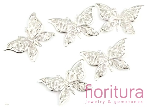 BAZA, ŁĄCZNIK,ZAWIESZKA FILIGRAN MOTYL 37,5x26,5x0,5MM KOLOR STARE SREBRO