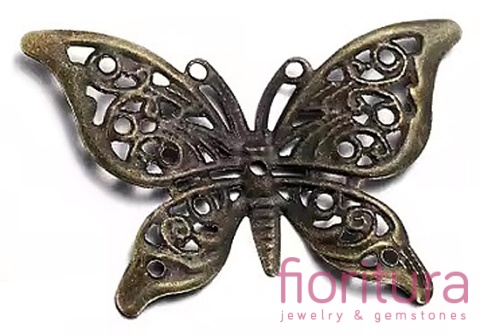 BAZA, ŁĄCZNIK,ZAWIESZKA FILIGRAN MOTYL 37,5x26,5x0,5MM KOLOR STARE ZŁOTO