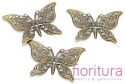 BAZA, ŁĄCZNIK,ZAWIESZKA FILIGRAN MOTYL 37,5x26,5x0,5MM KOLOR STARE ZŁOTO