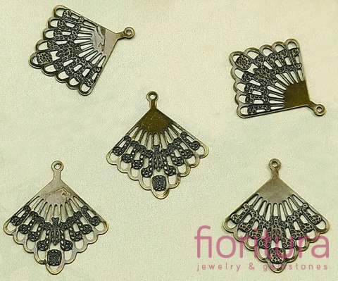 BAZA, ŁĄCZNIK,ZAWIESZKA FILIGRAN ROMB 27x26x0,5MM KOLOR STARE ZŁOTO
