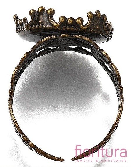 BAZA PIERŚCIONKA FILIGRANOWA 18x16x2MM KOLOR STARE ZŁOTO