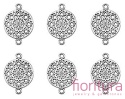  ŁĄCZNIK OKRĄGŁY Z KWIATEM 20x14x1MM KOLOR STARE SREBRO