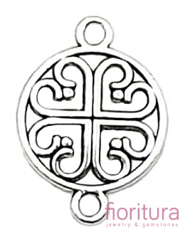  ŁĄCZNIK AŻUROWY 20x14x2MM KOLOR STARE SREBRO