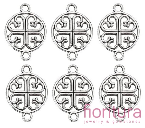  ŁĄCZNIK AŻUROWY 20x14x2MM KOLOR STARE SREBRO