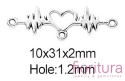  ŁĄCZNIK BICIE SERCA 10x31x2MM KOLOR STARE SREBRO 