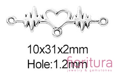  ŁĄCZNIK BICIE SERCA 10x31x2MM KOLOR STARE SREBRO 