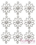 ŁĄCZNIK AŻUROWY KWIAT 25x19x2MM KOLOR STARE SREBRO