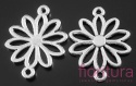 ŁĄCZNIK AŻUROWY KWIAT 25x19x2MM KOLOR STARE SREBRO