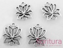  ŁĄCZNIK KWIAT LOTOSU 15x14x2MM KOLOR STARE SREBRO
