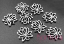  ŁĄCZNIK KWIAT LOTOSU 15x14x2MM KOLOR STARE SREBRO