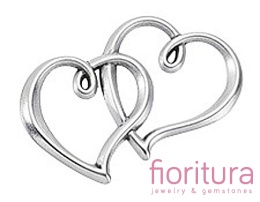  ŁĄCZNIK PODWÓJNE SERCA 33x20x3MM  KOLOR STARE SREBRO