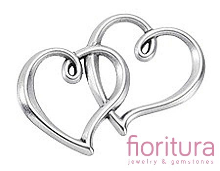  ŁĄCZNIK PODWÓJNE SERCA 33x20x3MM  KOLOR STARE SREBRO