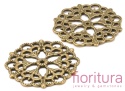  ŁĄCZNIK AŻUROWY KWIAT KOŁO 29x1MM KOLOR STARE ZŁOTO