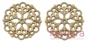  ŁĄCZNIK AŻUROWY KWIAT KOŁO 29x1MM KOLOR STARE ZŁOTO