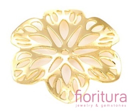 ŁĄCZNIK AŻUROWY KWIAT ZAWIESZKA 21x2MM KOLOR ZŁOTY