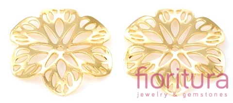 ŁĄCZNIK AŻUROWY KWIAT ZAWIESZKA 21x2MM KOLOR ZŁOTY