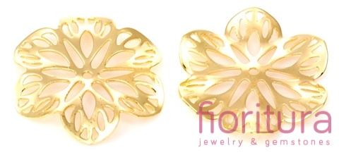 ŁĄCZNIK AŻUROWY KWIAT ZAWIESZKA 21x2MM KOLOR ZŁOTY