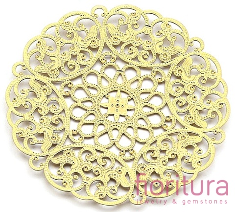ŁĄCZNIK AŻUROWY KWIAT ZAWIESZKA KOŁO 69x1MM KOLOR ZŁOTY