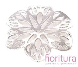 ŁĄCZNIK AŻUROWY KWIAT ZAWIESZKA 21x2MM KOLOR PLATINUM