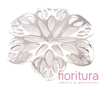 ŁĄCZNIK AŻUROWY KWIAT ZAWIESZKA 21x2MM KOLOR PLATINUM