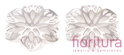 ŁĄCZNIK AŻUROWY KWIAT ZAWIESZKA 21x2MM KOLOR PLATINUM