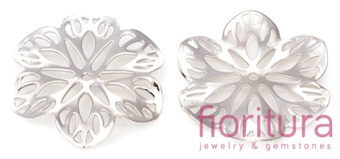 ŁĄCZNIK AŻUROWY KWIAT ZAWIESZKA 21x2MM KOLOR PLATINUM