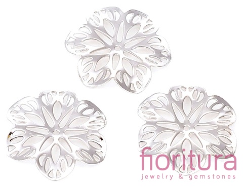 ŁĄCZNIK AŻUROWY KWIAT ZAWIESZKA 21x2MM KOLOR PLATINUM