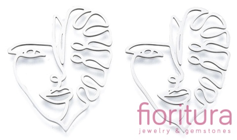 ŁĄCZNIK AŻUROWY  ZAWIESZKA ZARYS TWARZY 37x30x1MM  KOLOR PLATINUM