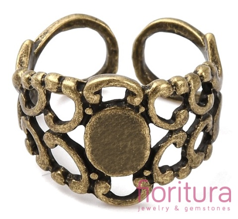 BAZA PIERŚCIONKA  FILIGRANOWA  18x16x2MM KOLOR STARE ZŁOTO