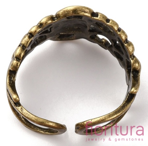 BAZA PIERŚCIONKA  FILIGRANOWA  18x16x2MM KOLOR STARE ZŁOTO