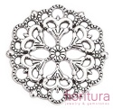  ŁĄCZNIK AŻUROWY KWIAT KOŁO 29x1MM KOLOR STARE SREBRO