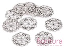  ŁĄCZNIK AŻUROWY KWIAT KOŁO 29x1MM KOLOR STARE SREBRO