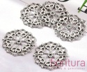  ŁĄCZNIK AŻUROWY KWIAT KOŁO 29x1MM KOLOR STARE SREBRO