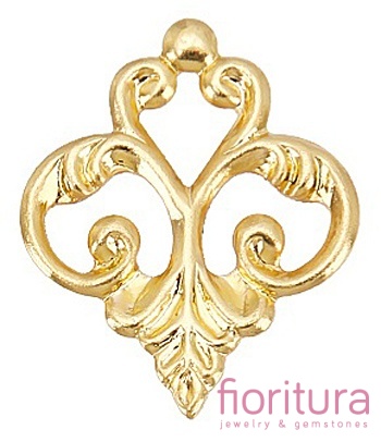 ŁĄCZNIK AŻUROWY KWIAT ZAWIESZKA 15,5x13x1MM KOLOR ZŁOTY