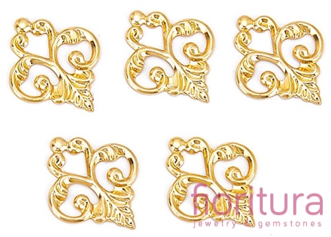 ŁĄCZNIK AŻUROWY KWIAT ZAWIESZKA 15,5x13x1MM KOLOR ZŁOTY