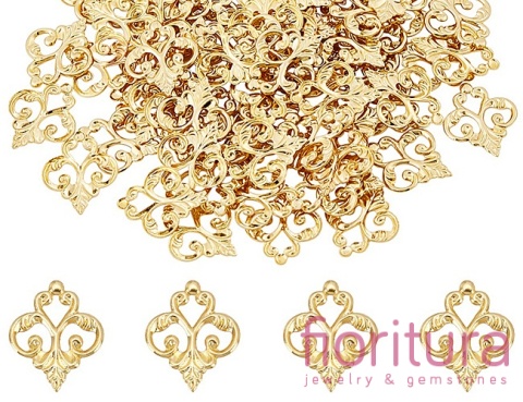 ŁĄCZNIK AŻUROWY KWIAT ZAWIESZKA 15,5x13x1MM KOLOR ZŁOTY