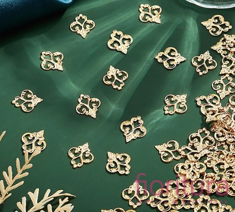 ŁĄCZNIK AŻUROWY KWIAT ZAWIESZKA 15,5x13x1MM KOLOR ZŁOTY