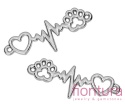  ŁĄCZNIK SERCE I PSIA ŁAPA 12x34x2MM KOLOR STARE SREBRO 