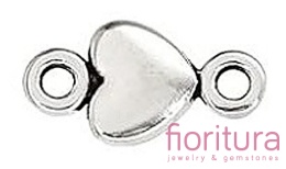 ŁĄCZNIK SERCE 15x8x2MM KOLOR STARE SREBRO 