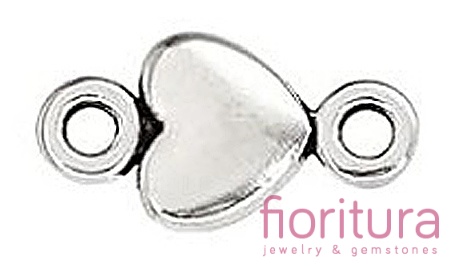 ŁĄCZNIK SERCE 15x8x2MM KOLOR STARE SREBRO 