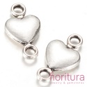 ŁĄCZNIK SERCE 15x8x2MM KOLOR STARE SREBRO 