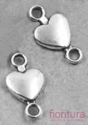 ŁĄCZNIK SERCE 15x8x2MM KOLOR STARE SREBRO 